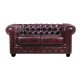 Chesterfield 689 2θέσιος δερμάτινος καναπές antique red 160x92x72