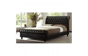 Harmony κρεβάτι pu σκούρο καφέ 160x200 εκ