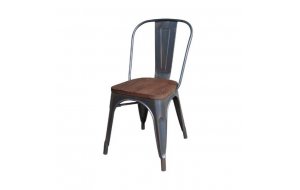 Relix wood dark oak καρέκλα antique black high