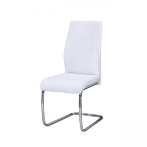 Tulip καρέκλα χρωμίου pu λευκό