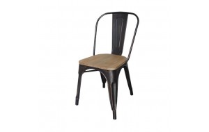 Relix wood natural oak καρέκλα antique black high