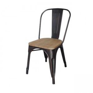 Relix wood natural oak καρέκλα antique black high 45x51x85 εκ