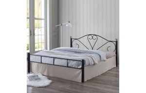 Lazar κρεβάτι διπλό μεταλλικό σφυρήλατο σε μαύρο χρώμα 150x200 εκ