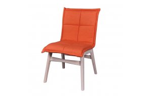 Forex καρέκλα λευκή αντικέ όψη με ύφασμα πορτοκαλί