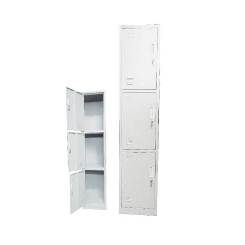 Locker 3 θέσιο μεταλλικό λευκό 38x45x185 εκ