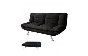 Elvira καναπές κρεβάτι ύφασμα μαύρο183x88x85 εκ