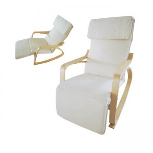 Hamilton super relax πολυθρόνα από σημύδα με ύφασμα λευκό