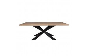 Torsen ξύλινο τραπέζι με μεταλλική μαύρη βάση 200x100x75 εκ