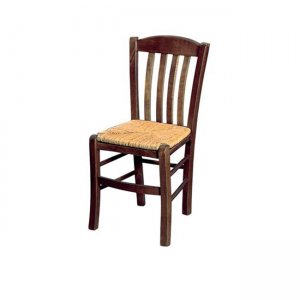 Casa καρέκλα από εμποτισμένο καρυδί ξύλο και ψάθα στο κάθισμα