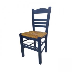 Σίφνος καρέκλα από ψάθα εμποτισμένο με ανιλίνη μπλε