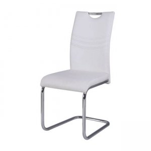 Croft καρέκλα με σκελετό χρωμίου και pu λευκό