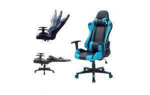 Gaming πολυθρόνα pvc μαύρο με μπλε