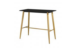 Lavida τραπέζι bar με μαύρη επιφάνεια και μεταλλική βάση 120x60x106 εκ