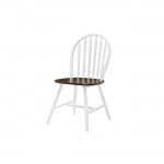 Sally καρέκλα σε καρυδί και λευκή απόχρωση από καουτσουκόδεντρο 44x51x93 εκ