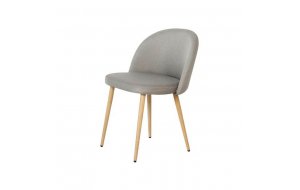 Bella καρέκλα μεταλλική με βαφή φυσικό με ύφασμα sand grey