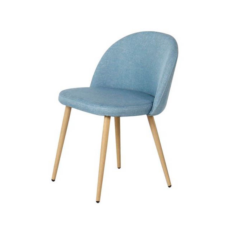 Bella καρέκλα μεταλλική με βαφή φυσικό με ύφασμα light blue
