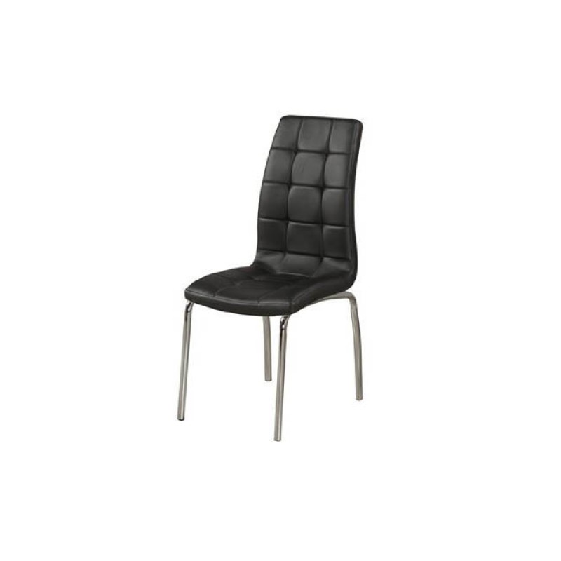 Melva καρέκλα χρώμιο pu μαύρο