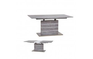 Galen τραπέζι επεκ νο 160 και 40x90cm mdf cement βάση inox