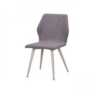 Leto καρέκλα μεταλλική με βαφή φυσικό με ύφασμα grey brown