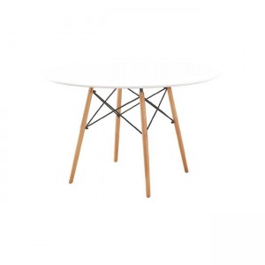 Art Wood στρογγυλό ξύλινο τραπέζι σε λευκό MDF χρώμα 120x71 εκ