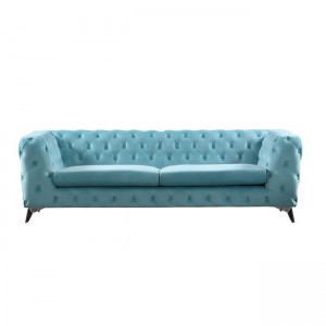 Barlow καναπές τριθέσιος με ύφασμα powder blue velure