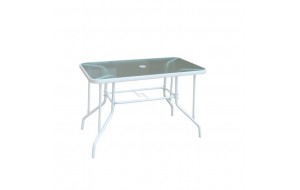 Τραπέζι μεταλλικό Baleno σε λευκή απόχρωση 110x60x71 εκ