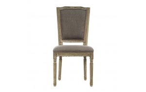 Ξύλινη καρέκλα με γκρι ύφασμα 50x54x99 εκ