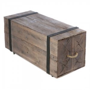 Box τραπέζι σαλονιού με αποθηκευτικό χώρο από ξύλο σε φυσικό χρώμα 40x90x45 εκ