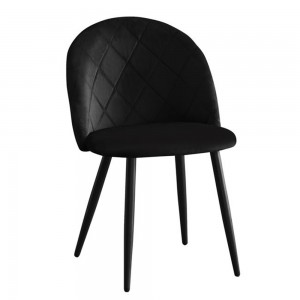 Bella καρέκλα με σκελετό μεταλλικό μαύρο και μαύρο ύφασμα 50x57x81 εκ