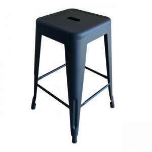 Relix  μεταλλικό σκαμπό σε μαύρο ματ χρώμα 43x43x64 εκ
