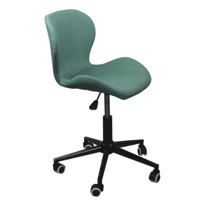 Dot καρέκλα γραφείου με μεταλλική βάση σε μαύρο χρώμα και ύφασμα petrol 46x55x85 εκ