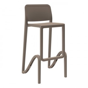 Tortora Giano σκαμπό bar στοιβαζόμενο με πλάτη pp uv 46x47x75 εκ
