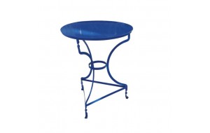 Παραδοσιακό τραπέζι καφενείου μεταλλικό σε μπλε χρώμα 60x72 εκ