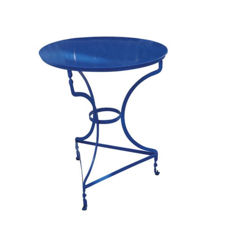Παραδοσιακό τραπέζι καφενείου μεταλλικό σε μπλε χρώμα 60x72 εκ