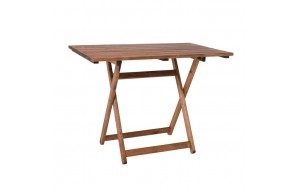 Folding τραπέζι εξωτερικού χώρου πτυσσόμενο από ξύλο οξυάς καρυδί 70x70x73 εκ