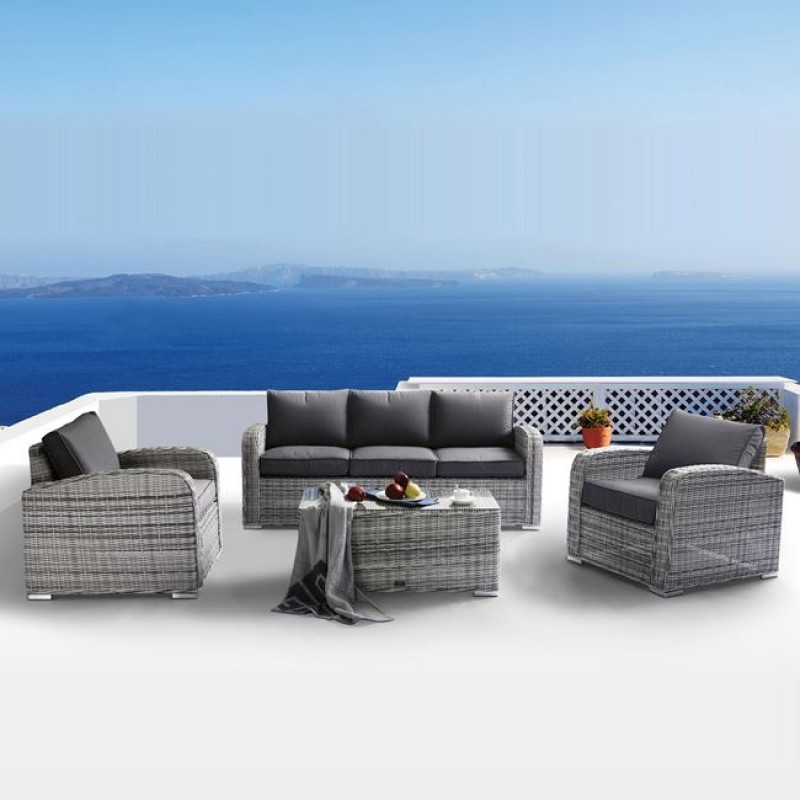 Belmat Living Set σαλόνι κήπου από αλουμίνιο τεσσάρων τεμαχίων