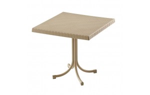 Rony cappuccino τραπέζι εξωτερικού χώρου με μεταλλική βάση 80x80x73 εκ