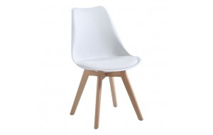 Martin καρέκλα με ξύλινα πόδια και pp κάθισμα σε λευκό χρώμα 48x56x82 εκ