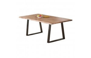 Lizard τραπέζι κουζίνας ακακίας ξύλινο φυσικό με μαύρα μεταλλικά πόδια 160x90x78 εκ