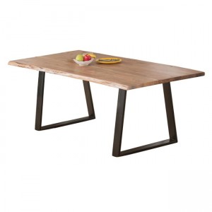 Lizard τραπέζι κουζίνας ακακίας ξύλινο φυσικό με μαύρα μεταλλικά πόδια 160x90x75 εκ