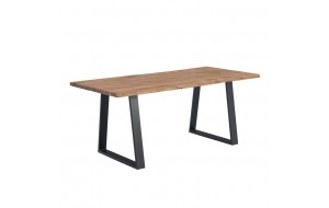 Lizard τραπέζι κουζίνας με ξύλο ακακίας φυσικό με πόδια μαύρα μεταλλικά 200x90x75 εκ