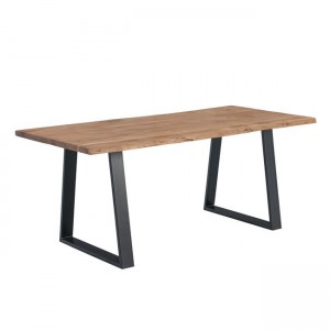 Lizard τραπέζι κουζίνας με ξύλο ακακίας φυσικό με πόδια μαύρα μεταλλικά 200x90x75 εκ