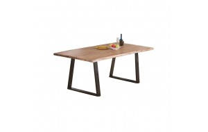 Lizard Slim τραπέζι κουζίνας ξύλινο ακακίας φυσικό με μαύρα μεταλλικά πόδια 160x90x75 εκ