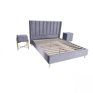 Passion κρεβάτι διπλό με Velure ύφασμα γκρι για στρώμα 160x200 εκ