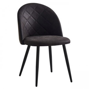 Bella καρέκλα τραπεζαρίας με μεταλλικά πόδια μαύρα και ανθρακί ύφασμα καθίσματος 50x56x80 εκ