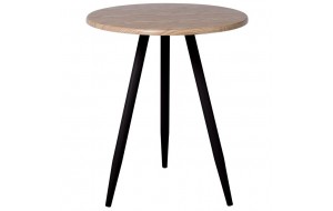 Naturale τραπέζι μεταλλικό με ξύλινη επιφάνεια σε φυσική απόχρωση 60x70 εκ