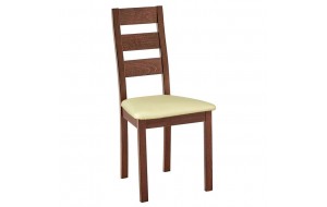 Miller καρέκλα από ξύλο οξιάς σε καρυδί απόχρωση pvc 45x52x97 εκ
