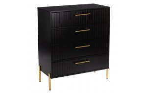 Fino συρταριέρα με τέσσερα συρτάρια μαύρη 80x40x94 εκ