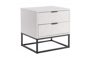 Diano κομοδίνο με δύο συρτάρια λευκό 48x40x48 εκ