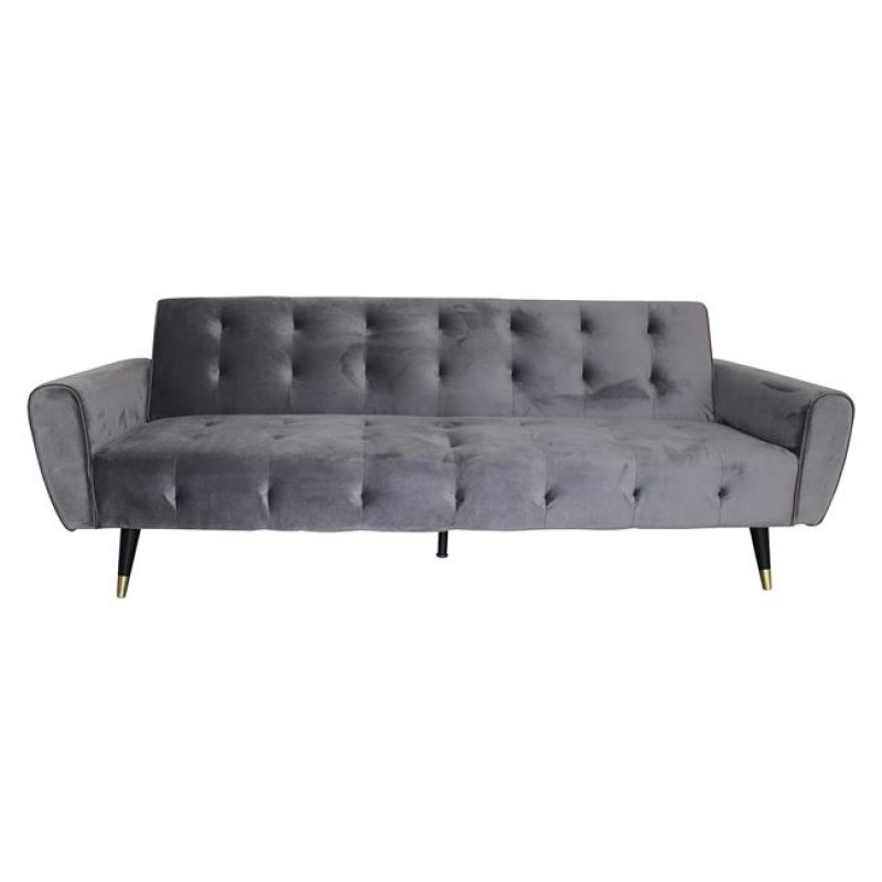Meco καναπές κρεβάτι με γκρι βελούδινο ύφασμα 219x83x83 εκ
